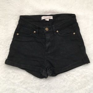 Black High Waisted Denim Shorts